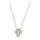 Amen necklace silver rhodium-plated cross and white zircons s3