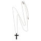 Amen necklace with Latin cross, rhodium-plated silver and rhinestones, black and white s4