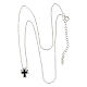 Amen necklace with small cross, rhodium-plated silver and rhinestones, black and white s4
