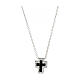 Collier Amen croix argent zircons blancs et noirs s1