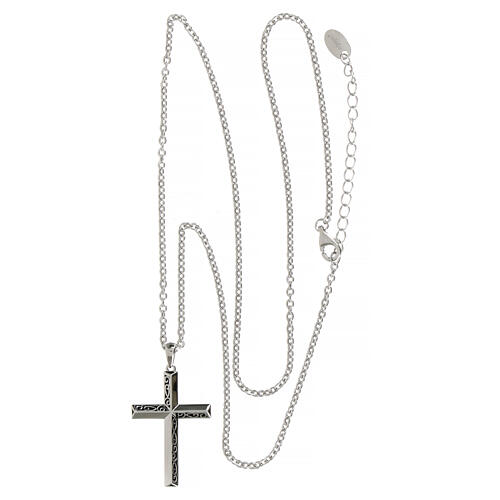 Collar plata unisex cruz bordado joyas Amen 4
