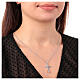 Amen cross embroidery silver necklace unisex s2