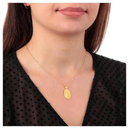 Halskette AMEN aus vergoldetem Silber mit Madonna von Guadalupe 2