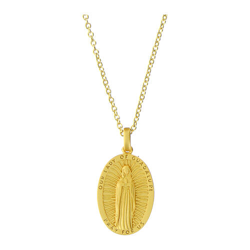 Amen gold plated necklace with Our Lady of Guadalupe medal 1