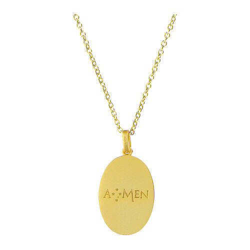Amen gold plated necklace with Our Lady of Guadalupe medal 3
