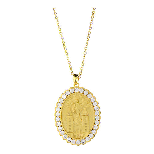 Halskette AMEN aus vergoldetem Silber Madonna von Medjugorje 1