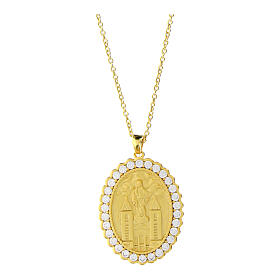 Amen gold plated necklace with Our Lady of Medjugorje medal