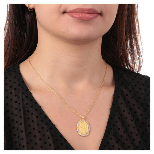Amen gold plated necklace with Our Lady of Medjugorje medal 2