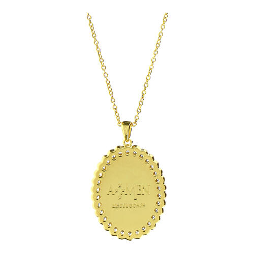 Amen gold plated necklace with Our Lady of Medjugorje medal 3
