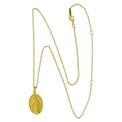 Collana Amen Madonna Miracolosa argento dorato  4