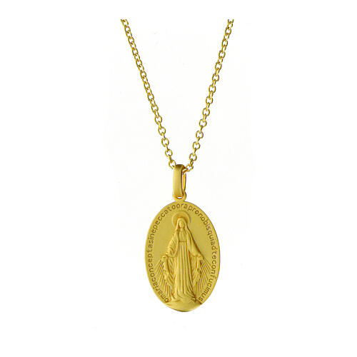 Amen Miraculous Madonna necklace in golden silver 1