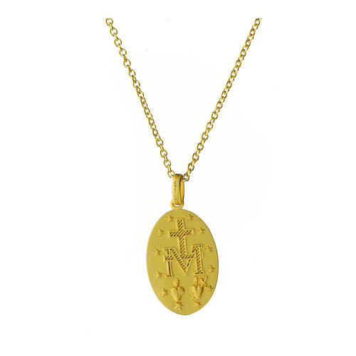 Amen Miraculous Madonna necklace in golden silver 3