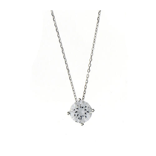 Amen necklace with 8 mm white zircon light point 1