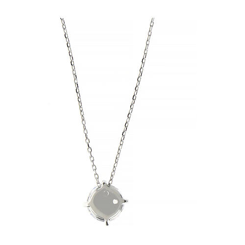 Amen necklace with 8 mm white zircon light point 4