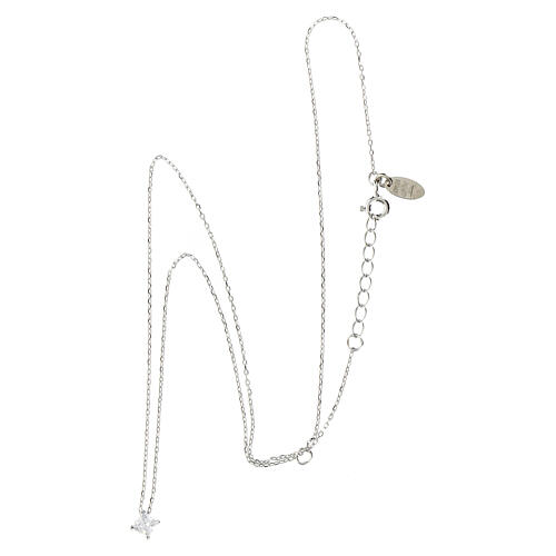 Amen Halskette aus 925er Silber und 4x4 mm mit Zirkonen 5