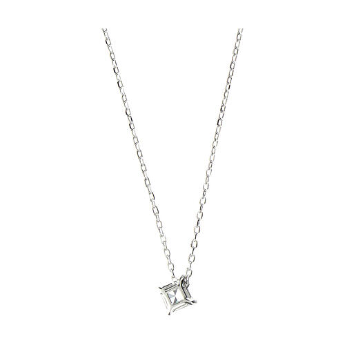 Collana Amen in argento 925 e zircone 4x4 mm 3