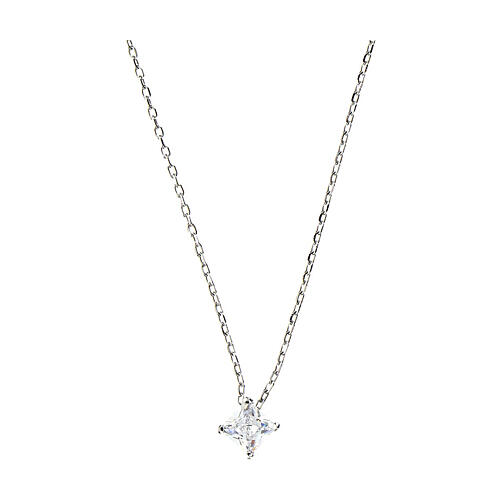 Amen necklace in 925 silver and 4x4 mm zircon 1