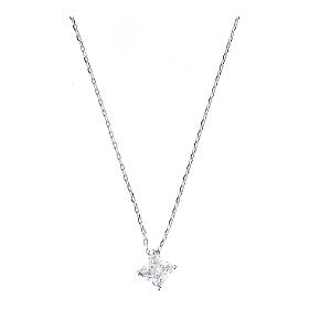 Collana Amen con zircone bianco 6x6 mm
