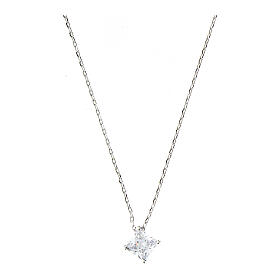 Amen necklace with white zircon 6x6 mm