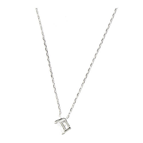 Amen necklace with white zircon 6x6 mm 4