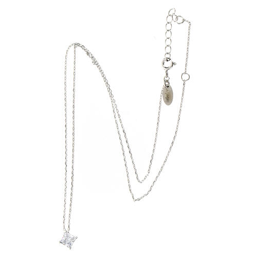 Amen necklace with white zircon 6x6 mm 5