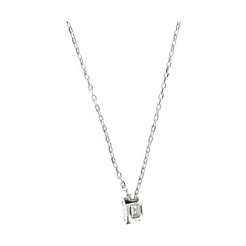 Amen necklace with white rhinestone of 0.016 in, 925 silver 4