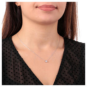Amen 925 silver necklace with white rhinestone of 0.02 in