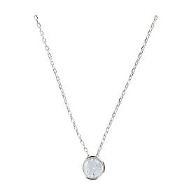 Amen necklace with 5 mm white zircon