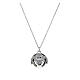Amen pregnancy necklace with bola, rhodium-plated 925 silver and white rhinestones s1