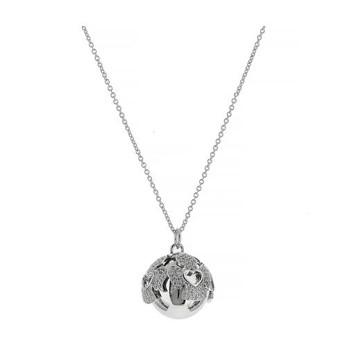 Collana chiama angeli gravidanza Amen Argento 925 rodiato zirconi bianchi 2
