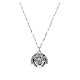 Amen pregnancy necklace rhodium-plated 925 silver with white zircons