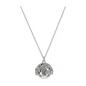 Amen pregnancy necklace rhodium-plated 925 silver with white zircons