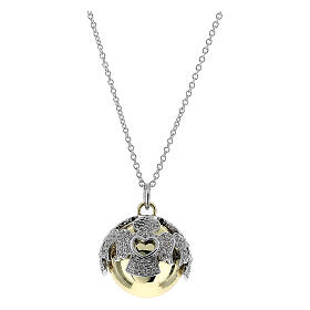 Collana chiama angeli Amen argento bicolore e zirconi