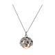 Amen pregnancy necklace with bola, rhodium-plated and rosé 925 silver and white rhinestones s2