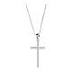 Amen necklace with cross of white and black rhinestones, 1.2x0.8 in s3