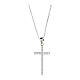 Collier Amen croix zircons noirs et blancs 3x2 cm s3