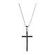 Amen cross necklace with black and white zircons 3x2 cm s1