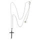 Amen cross necklace with black and white zircons 3x2 cm s4