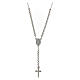 Amen rosary-shaped necklace with Miraculous Medal and cross, white rhinestones s3