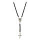 Halskette Amen mit Kreuz und Wundertätiger Medaille und schwarzen Zirkonen s1