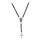 Collar Amen con cruz y medalla milagrosa zircones negros s3