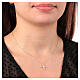 Amen necklace of gold plated silver with cross of white rhinestones s2