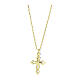 Amen necklace of gold plated silver with cross of white rhinestones s3