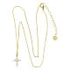 Collar Amen plata dorada y cruz con zircones blancos s4