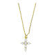 Amen necklace in gold-plated silver and cross with white zircons s1