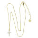 Amen necklace in gold-plated silver and cross with white zircons s4