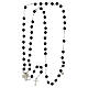 Agios rosary necklace of rhodium-plated silver and black beads, 28 in s4