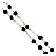Agios rosary necklace of rhodium-plated silver and black beads, 28 in s4