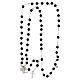 Rosario collana rodiata pietre nere e croce argento 70 cm Benedictus s5