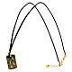Pater necklace by Agios, gold plated 925 silver and dark blue leather s3